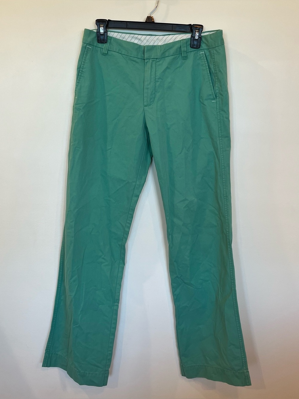 Gap Chino Pants Womens Size 8 Long Green Wide Leg Mid Rise Cotton Y2K Trousers